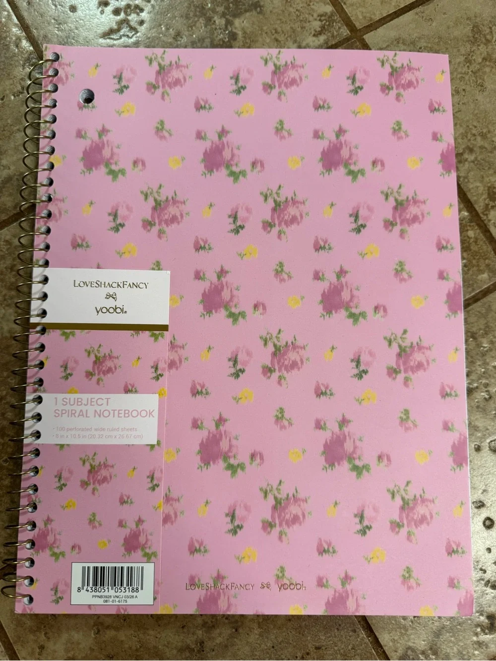 LoveShackFancy x Target - Yoobi Ikat Rose Wide Ruled 1 Subject Notebook 8